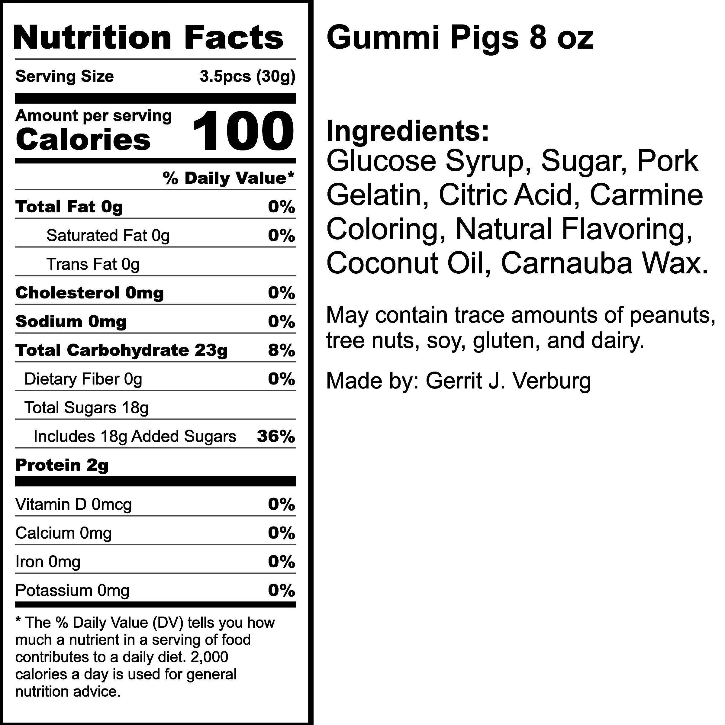 Nutrition Label