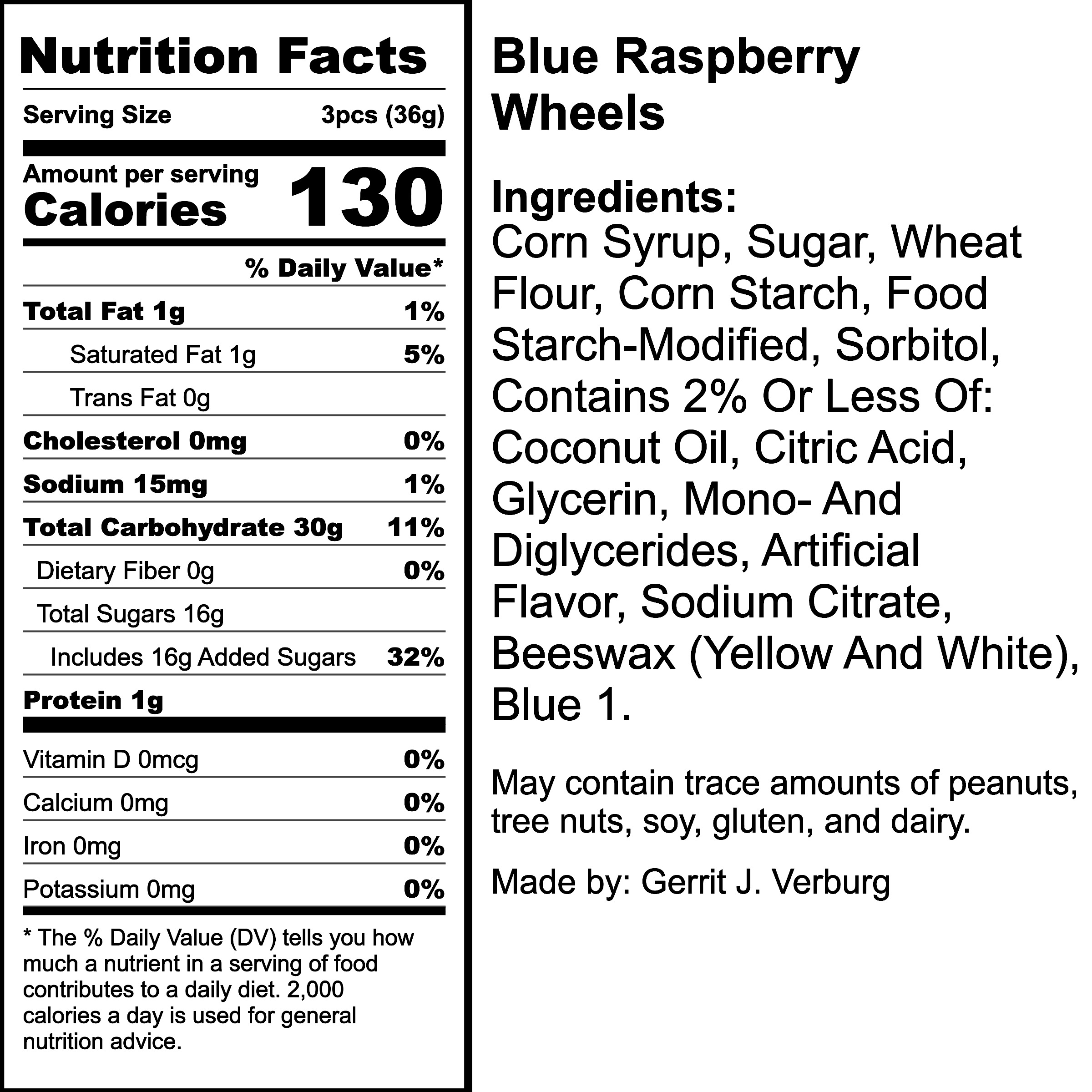 Nutrition Label