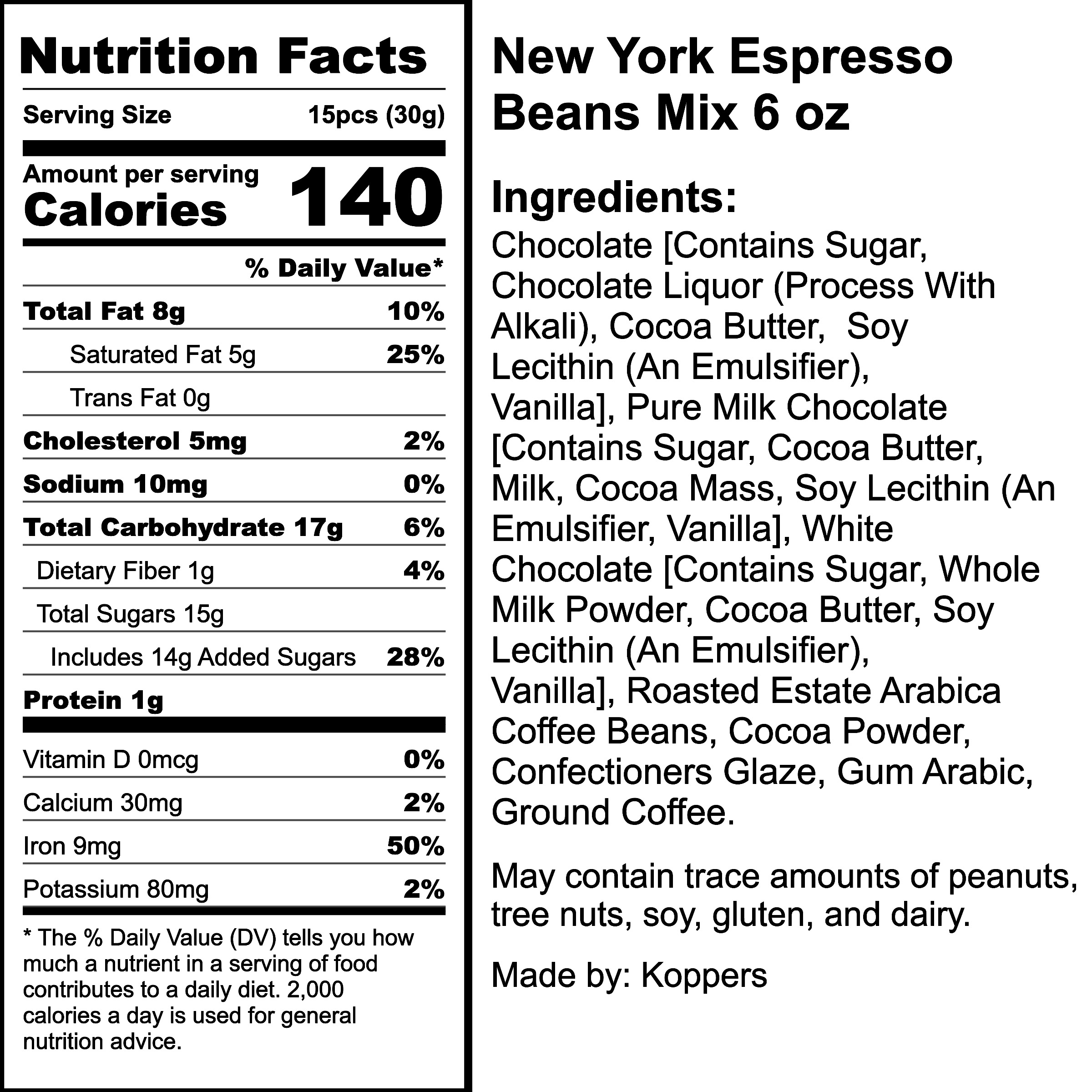Nutrition Label