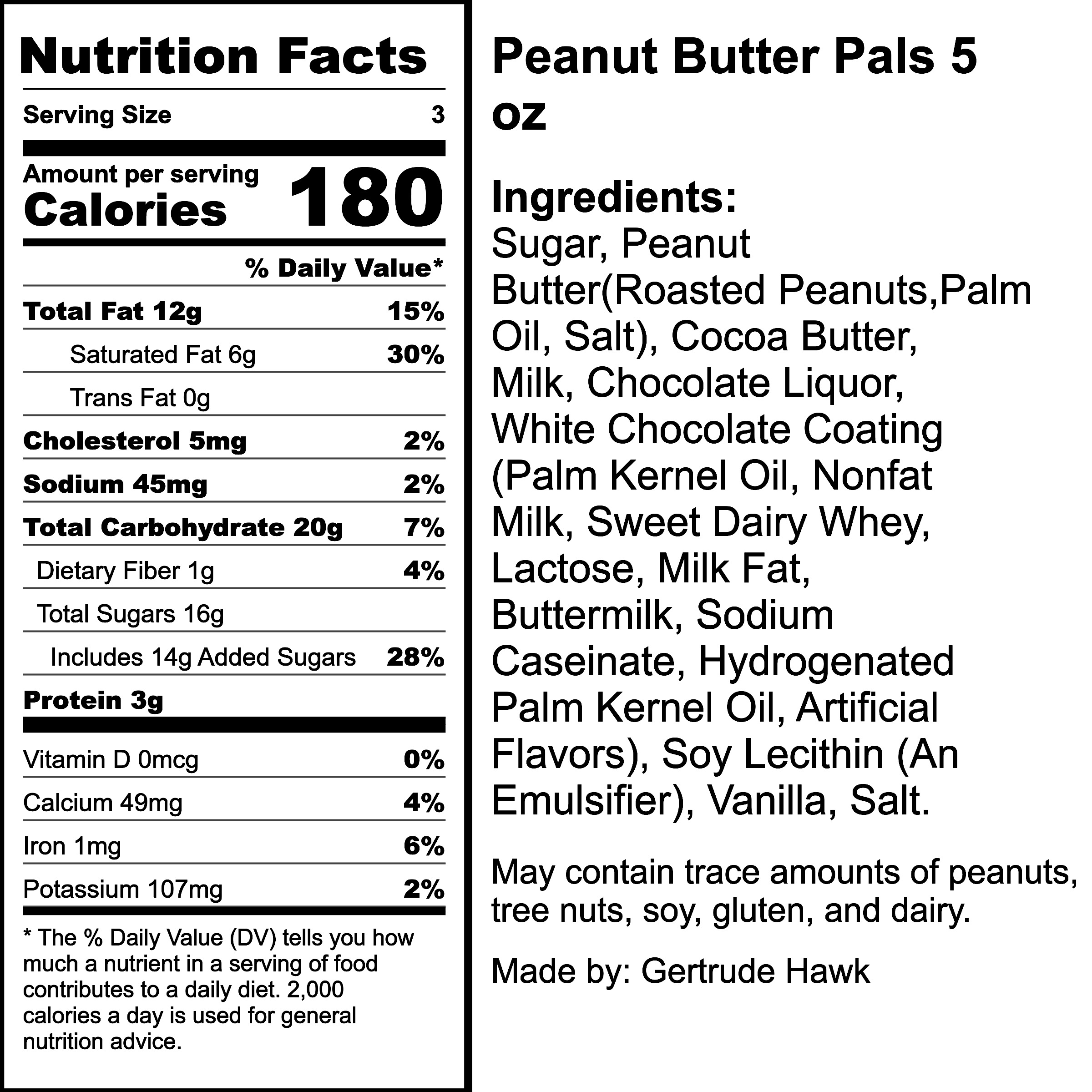 Nutrition Label