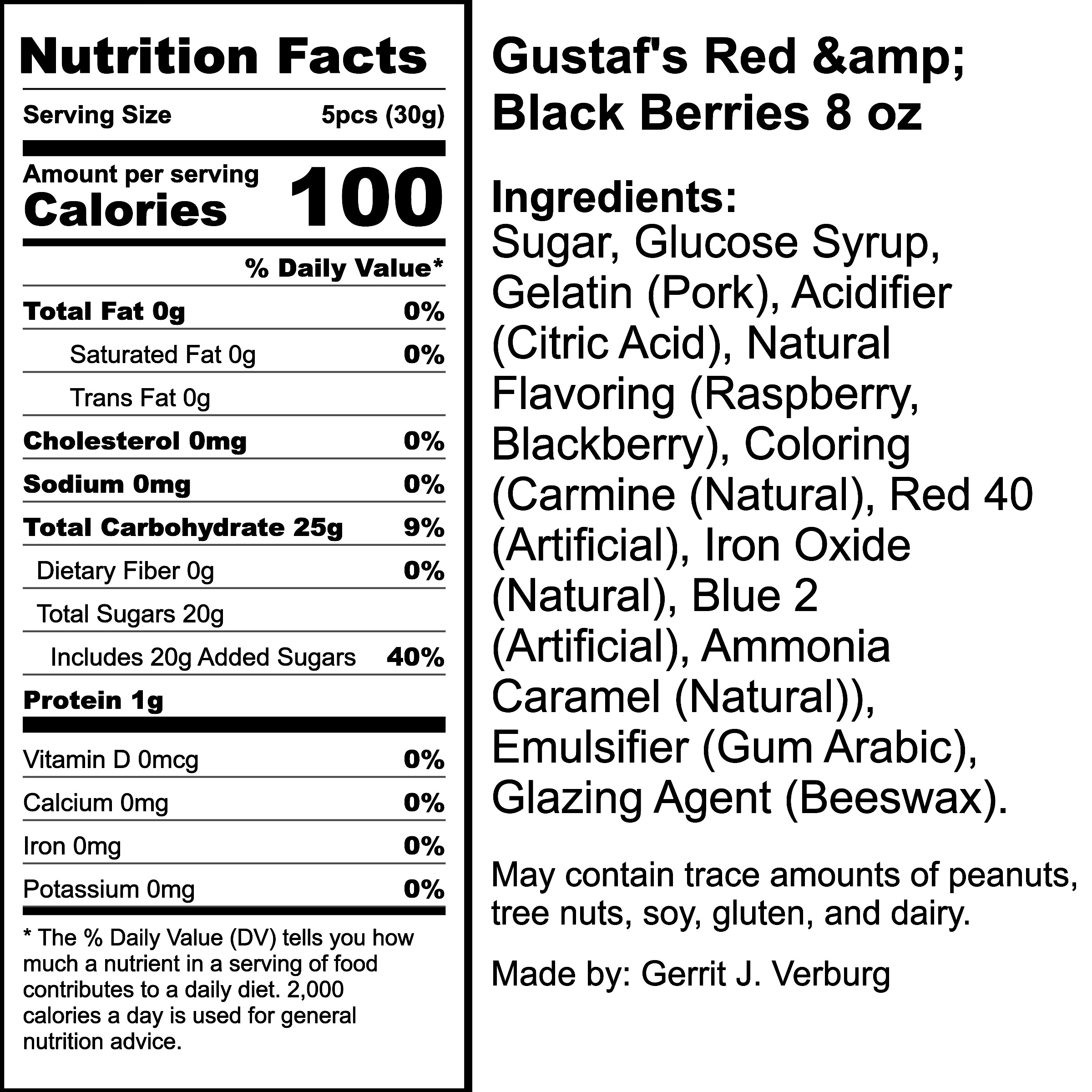 Nutrition Label