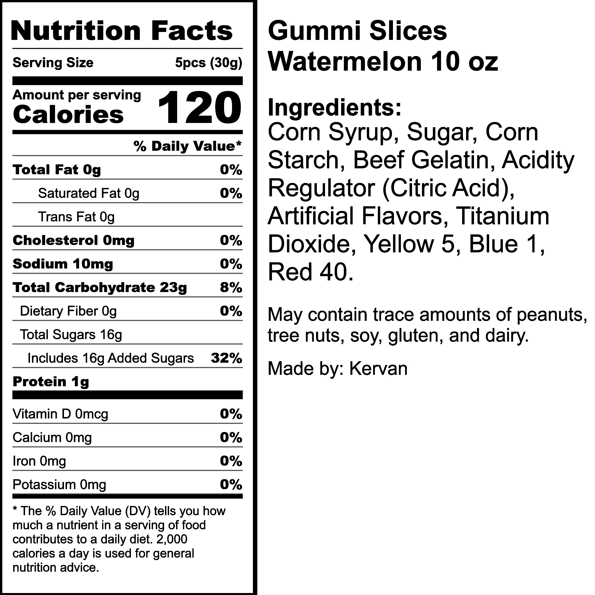 Nutrition Label