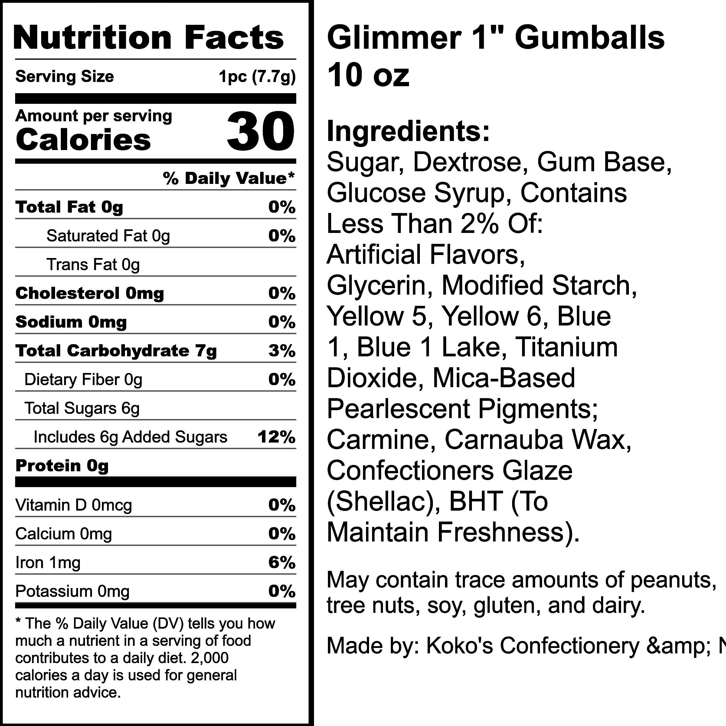 Nutrition Label