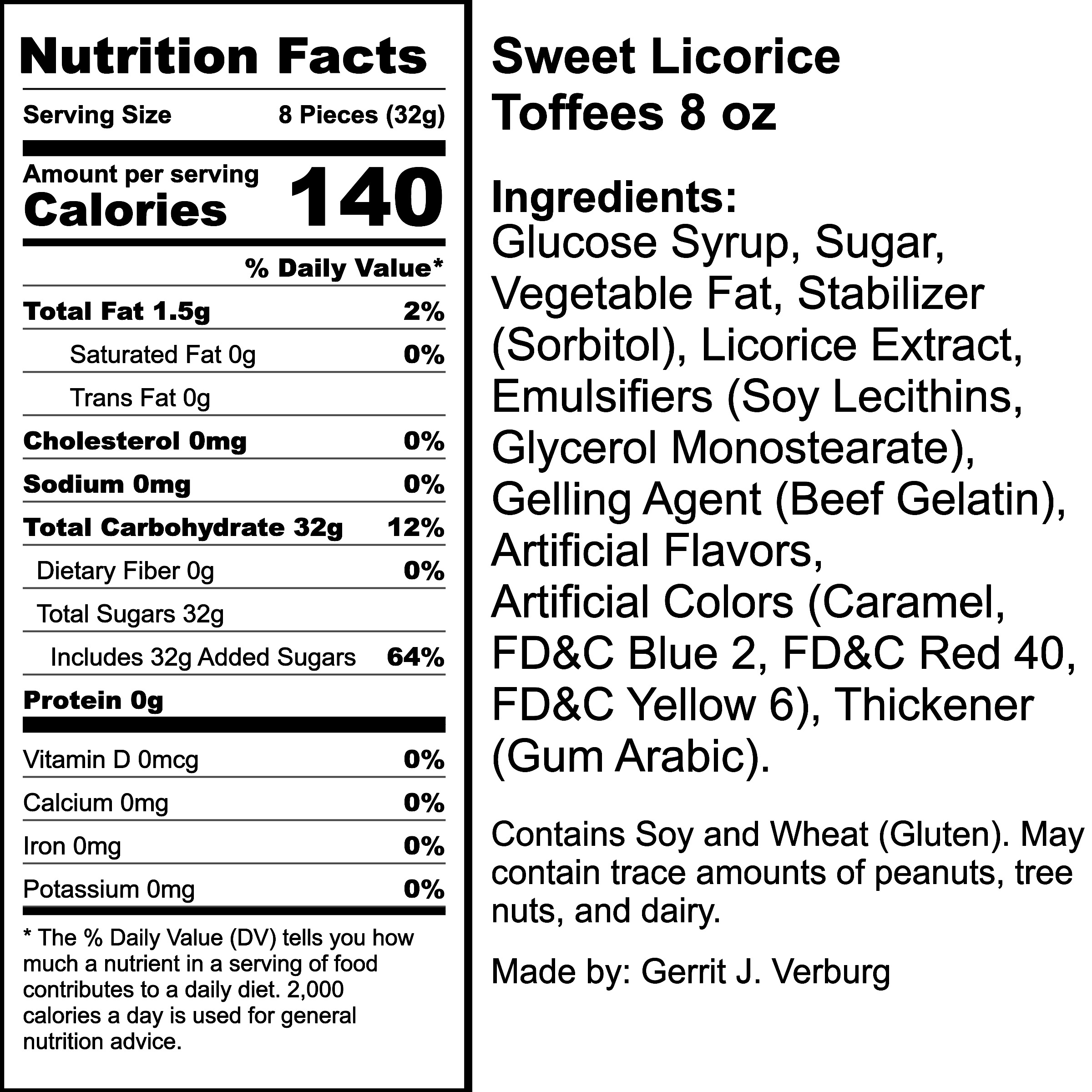 Nutrition Label