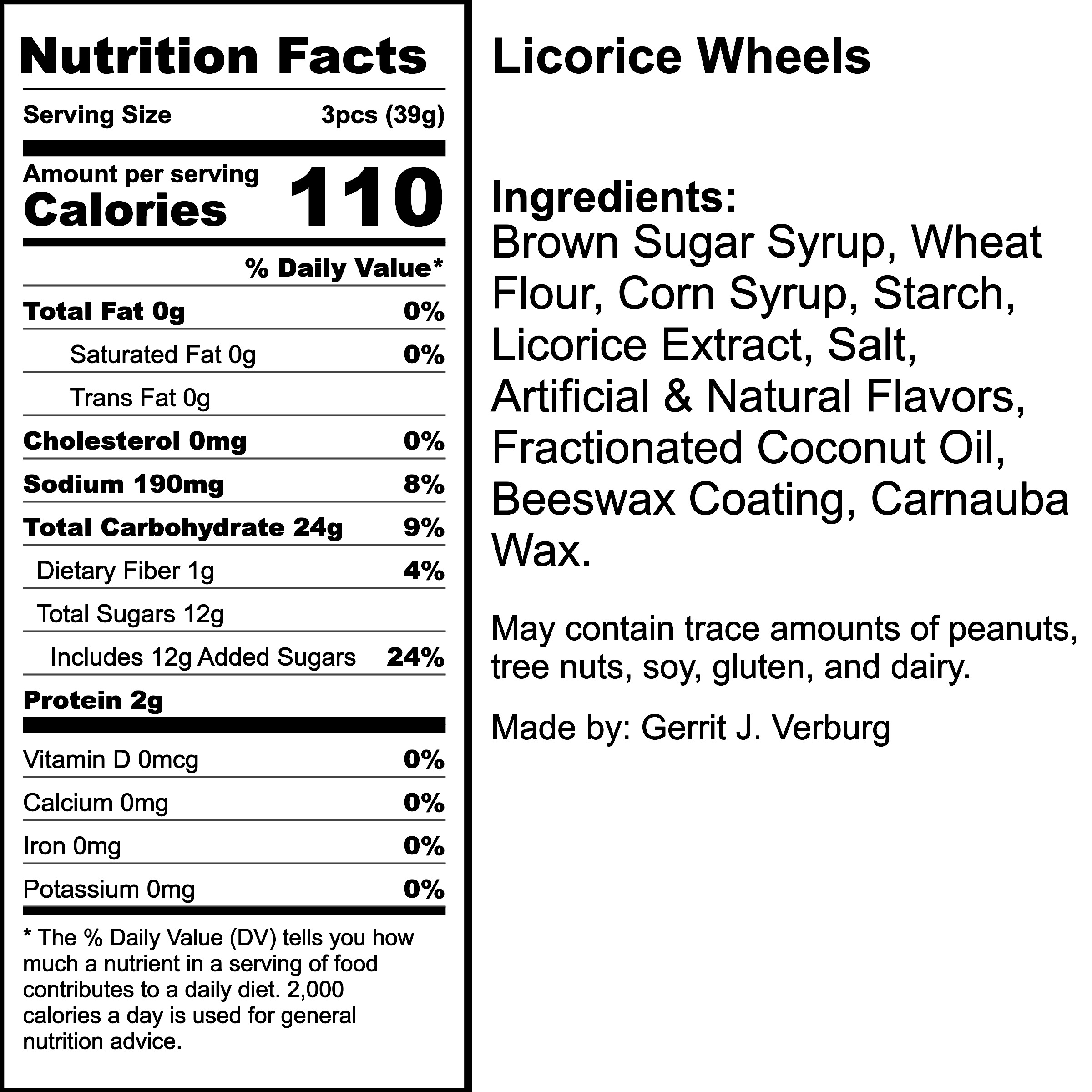 Nutrition Label