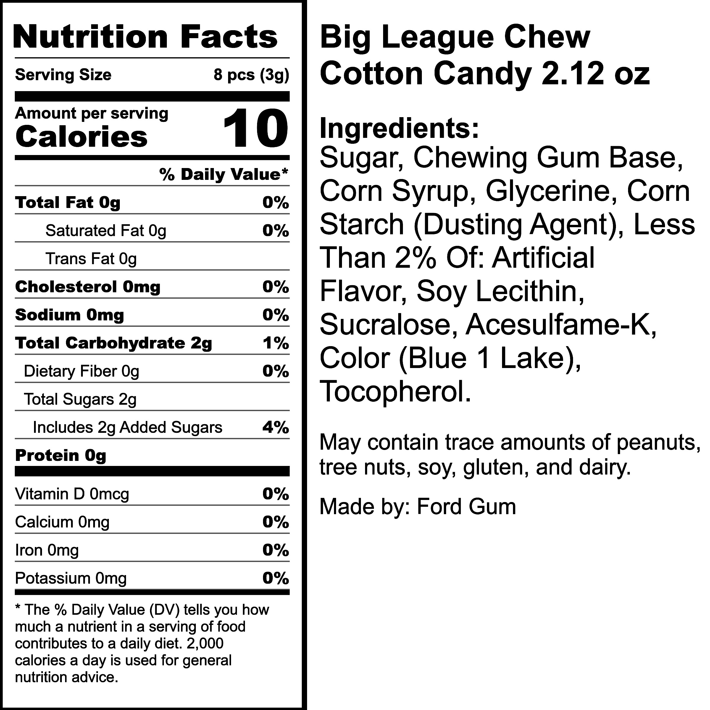 Nutrition Label
