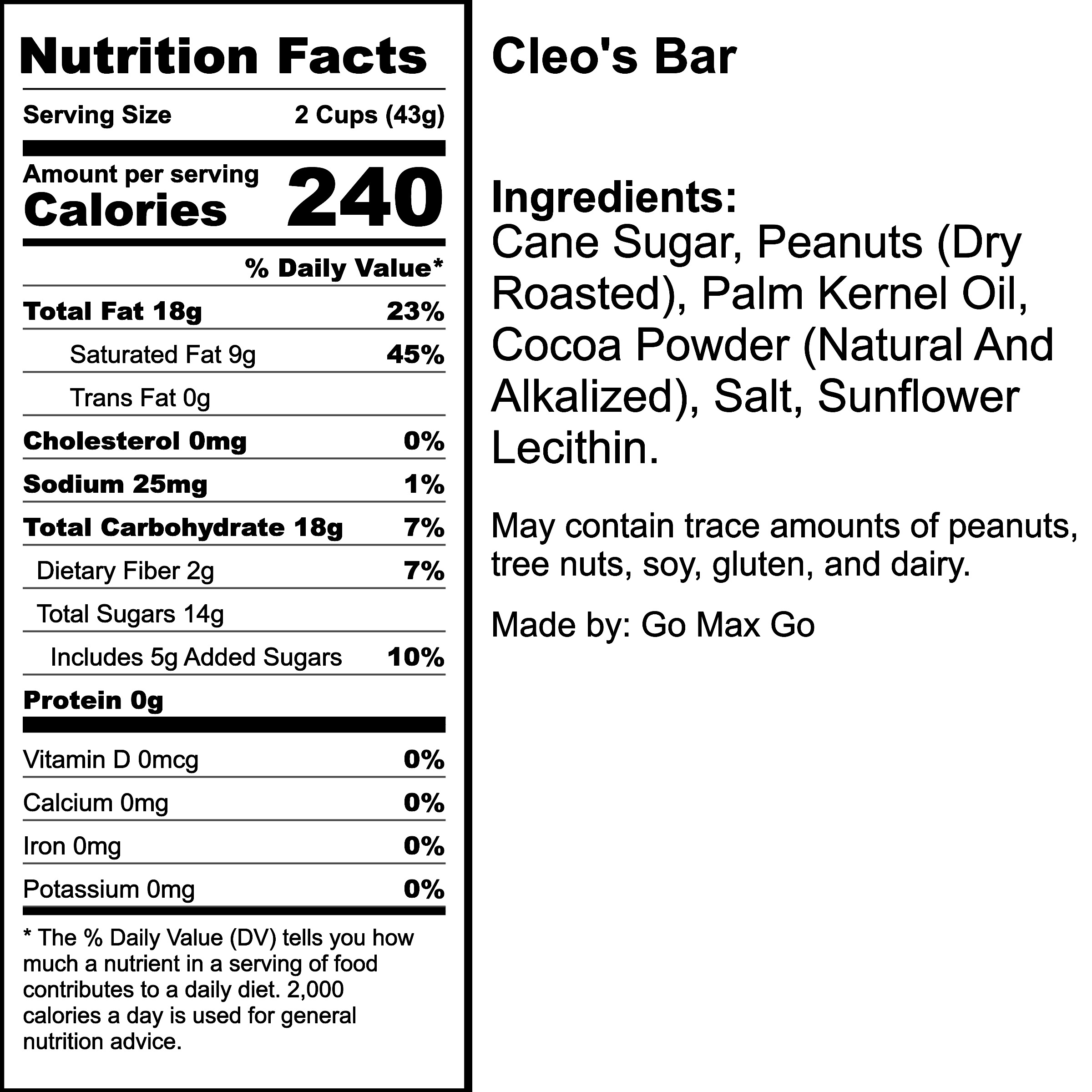 Nutrition Label