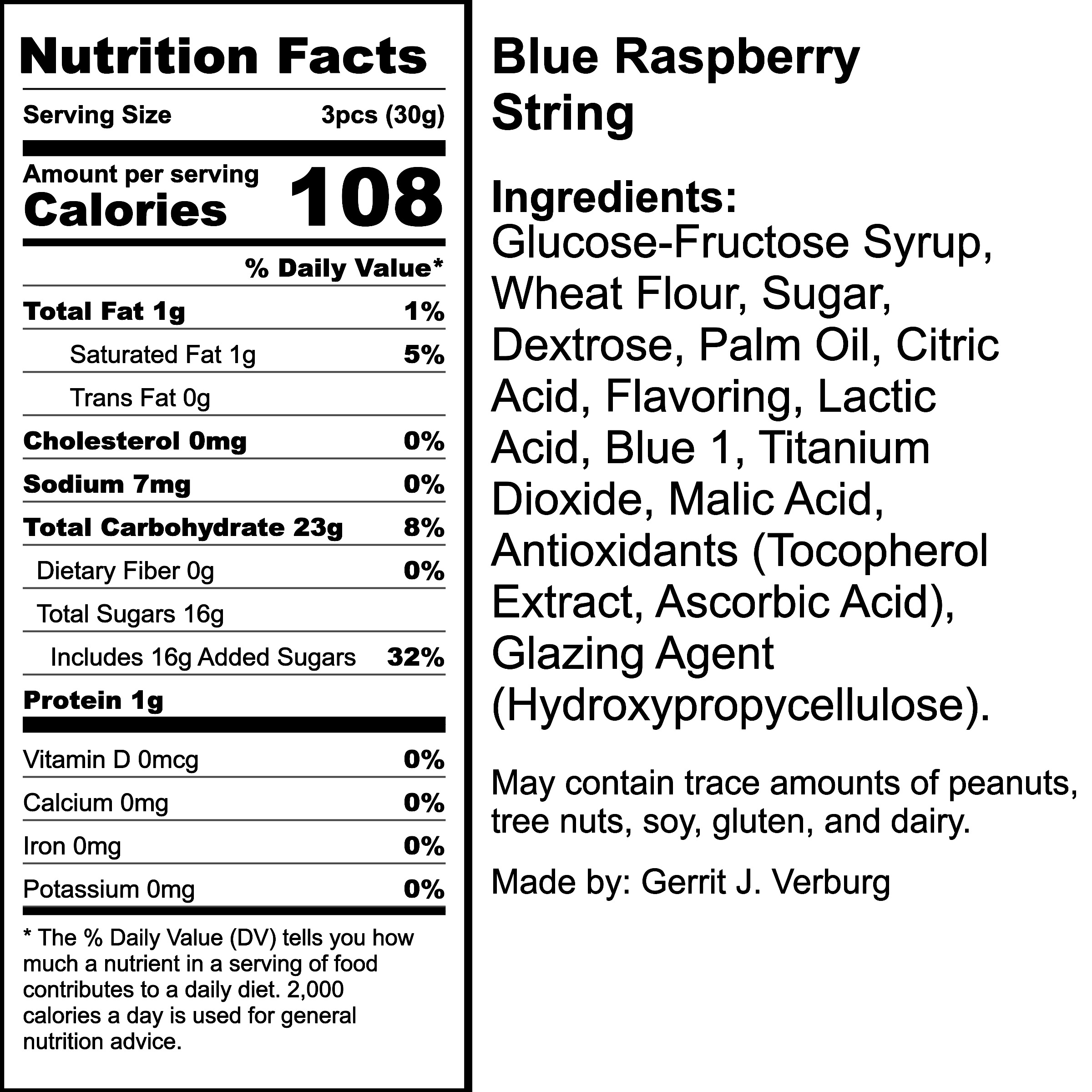 Nutrition Label