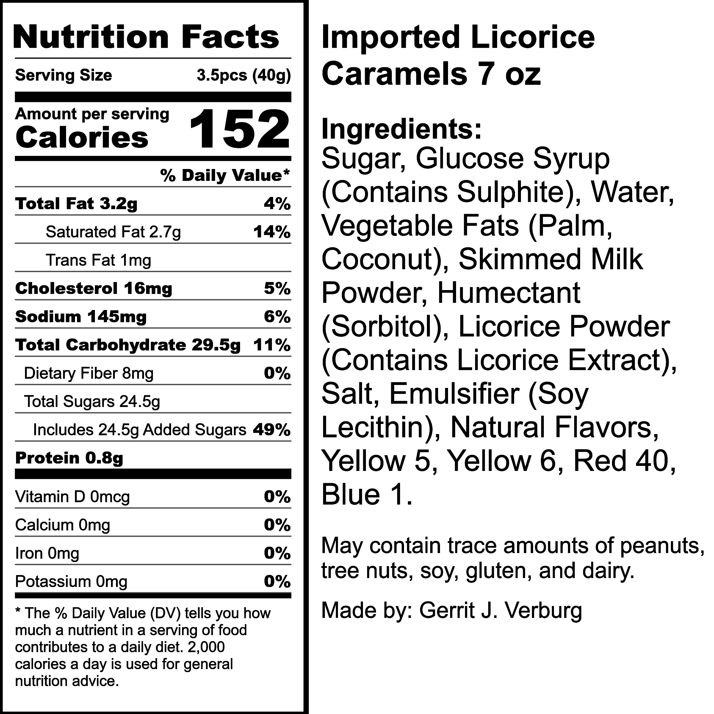 Nutrition Label