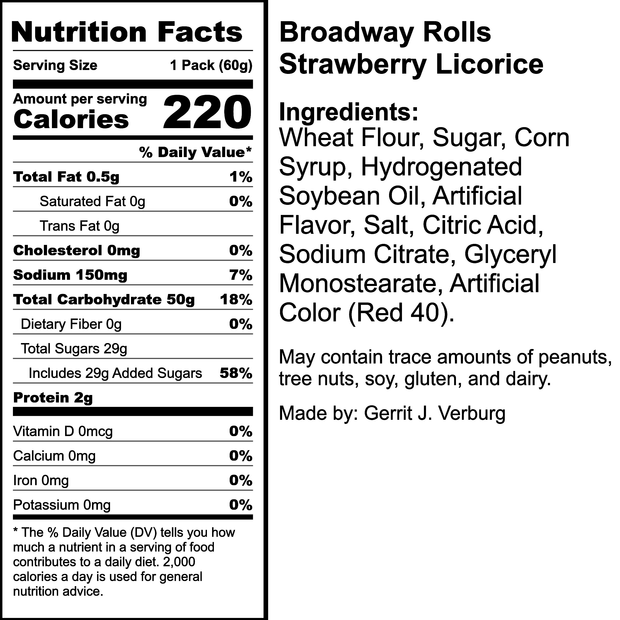 Nutrition Label