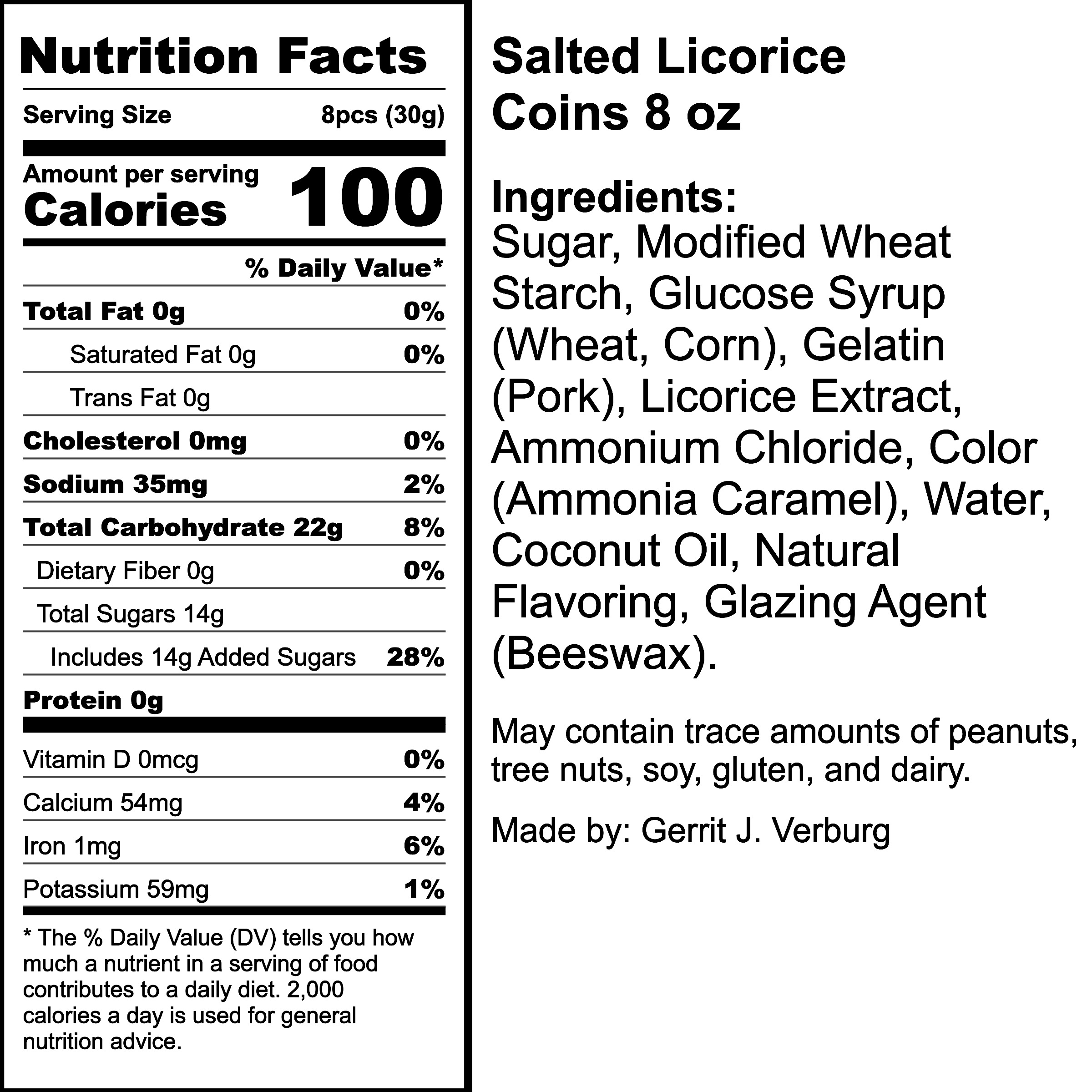 Nutrition Label