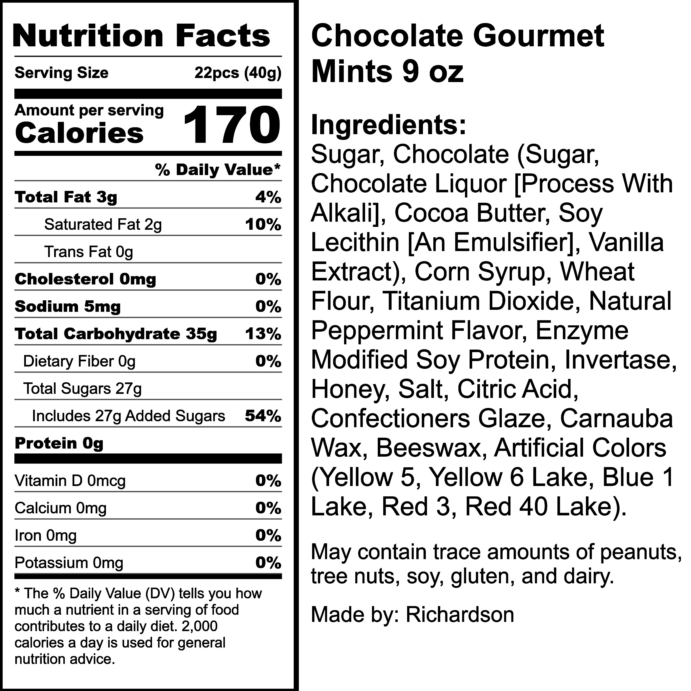 Nutrition Label