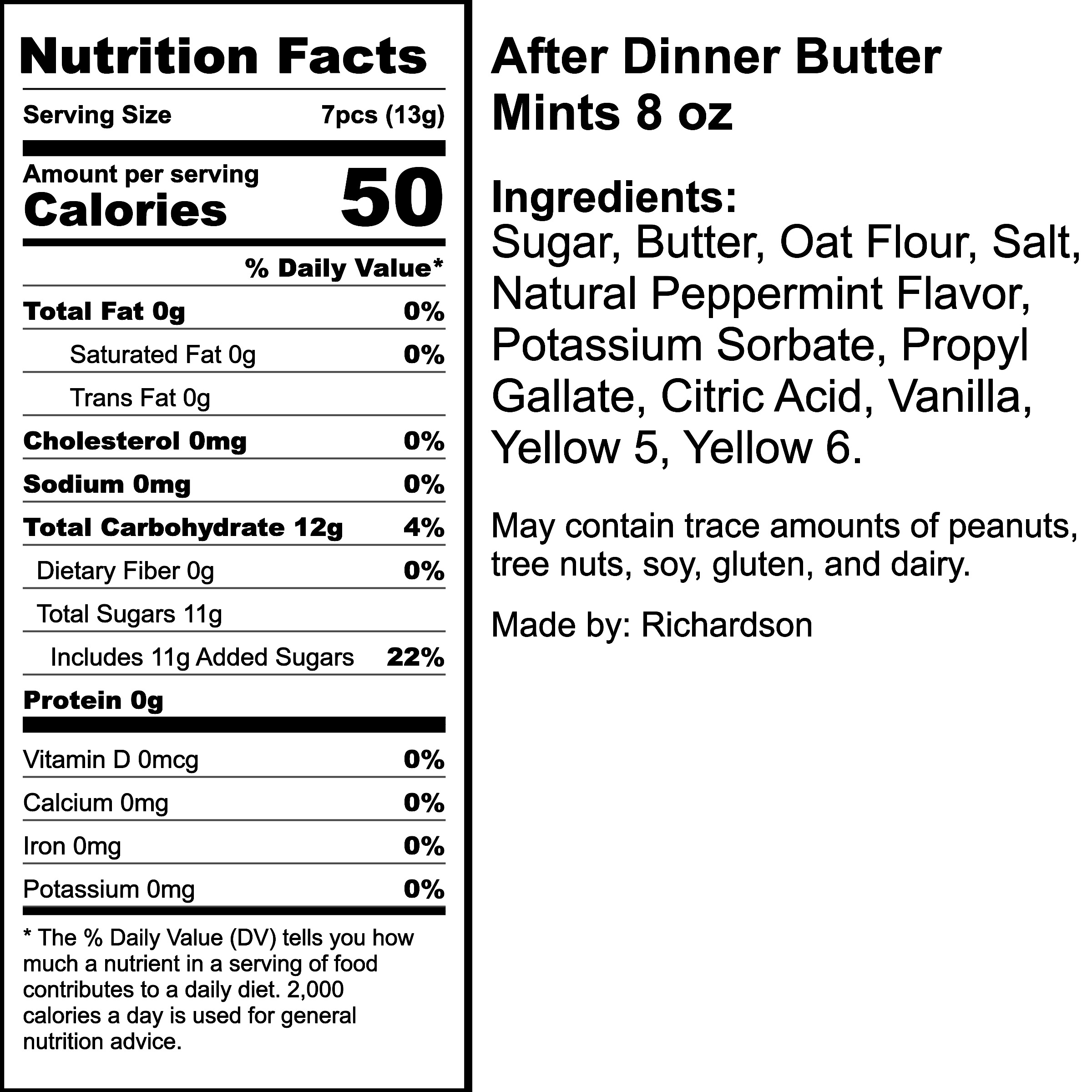 Nutrition Label