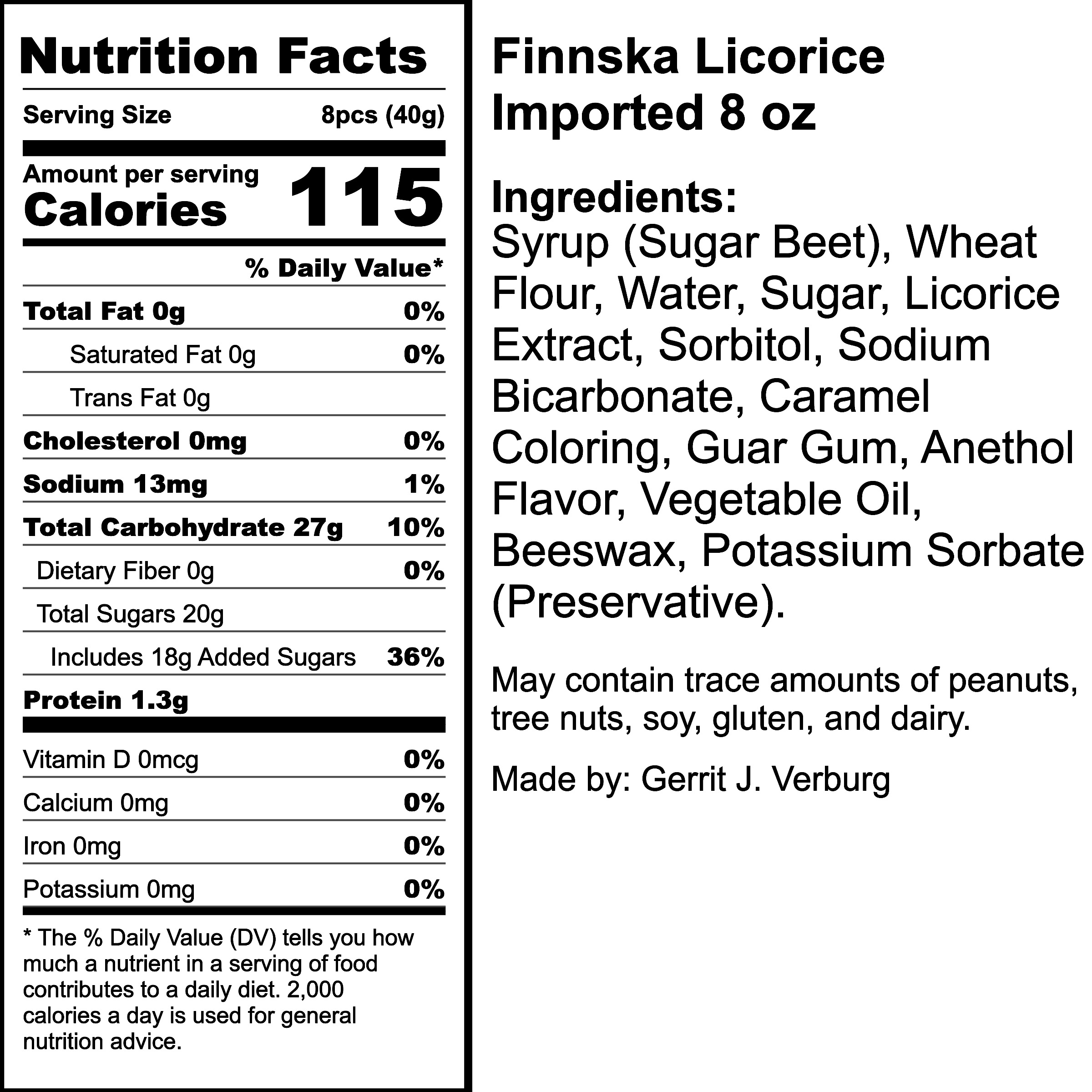 Nutrition Label