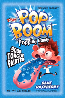 Photo of Pop Boom Popping Candy Blue Raspberry Sour Tongue Painter 0.33 oz